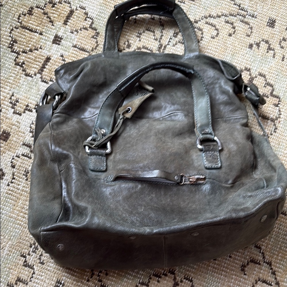 A.S.98 Green  Bag with Textured Finish and Casual Design